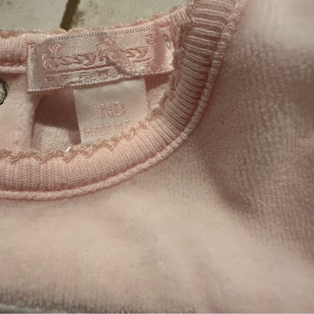 Kissy kissy pink velour sleeper guc spot nb - Picture 3 of 8